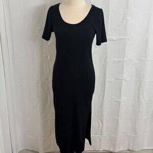 Old Navy Women's Fitted Rib Knit Scoop Neck Midi Dress
